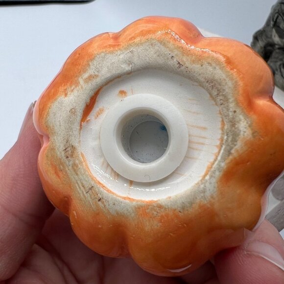 Fritz & Floyd Halloween Cat Pumpkin Salt And Pepper Shakers - Picture 8 of 10